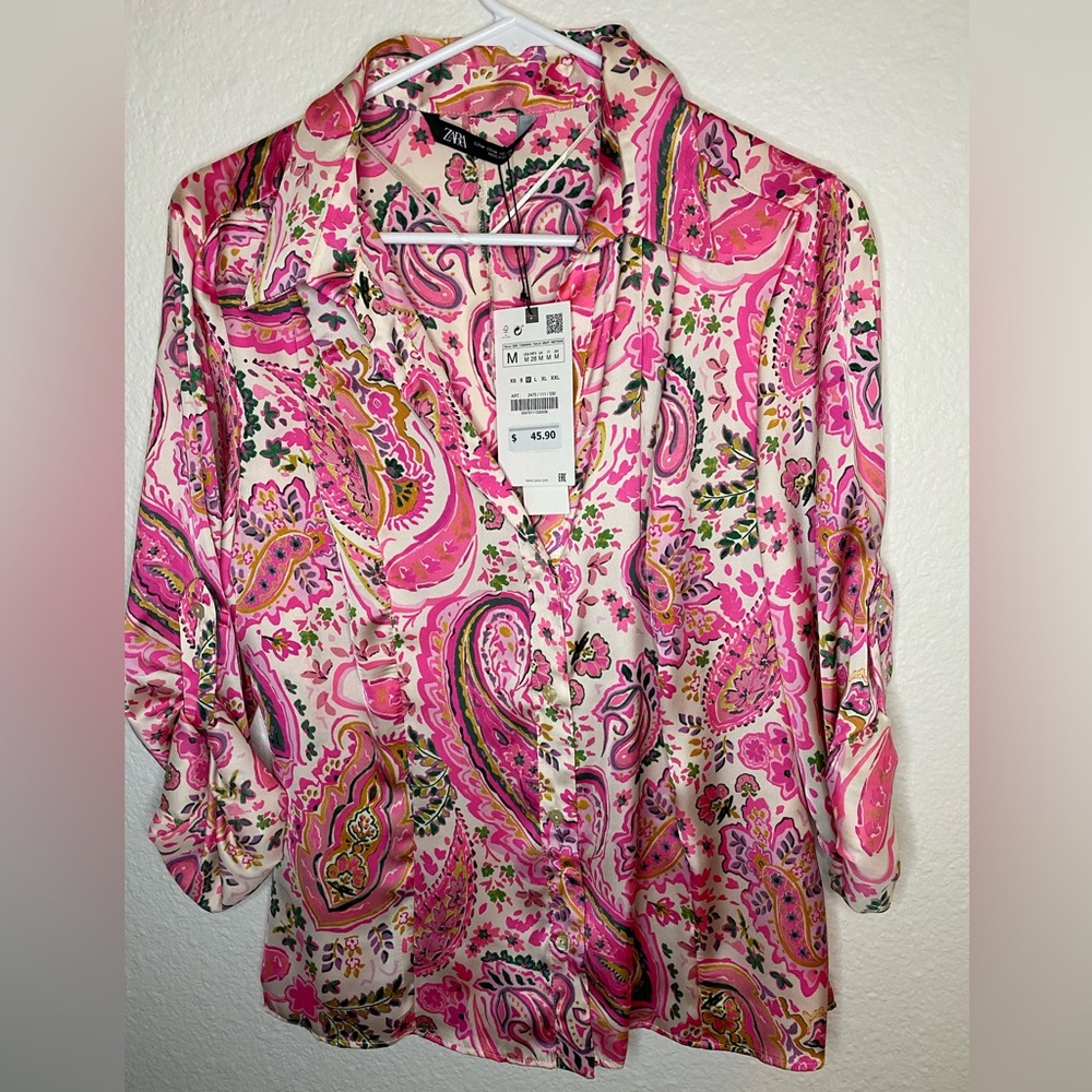 Zara Silk Button down